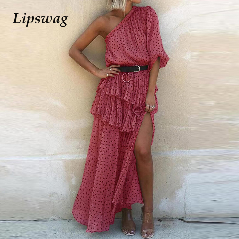 2021 Elegant Women Skew Collar Chiffon Beach Dress Sexy Off Shoulder Irregular Party Dress Summer Short Sleeve Ruffle Long Dress, Khaki(no belt)
2021 Elegant Women Skew Collar Chiffon Beach Dress Sexy Off Shoulder Irregular Party Dress Summer Short Sleeve Ruffle Long Dress, Khaki(no belt)