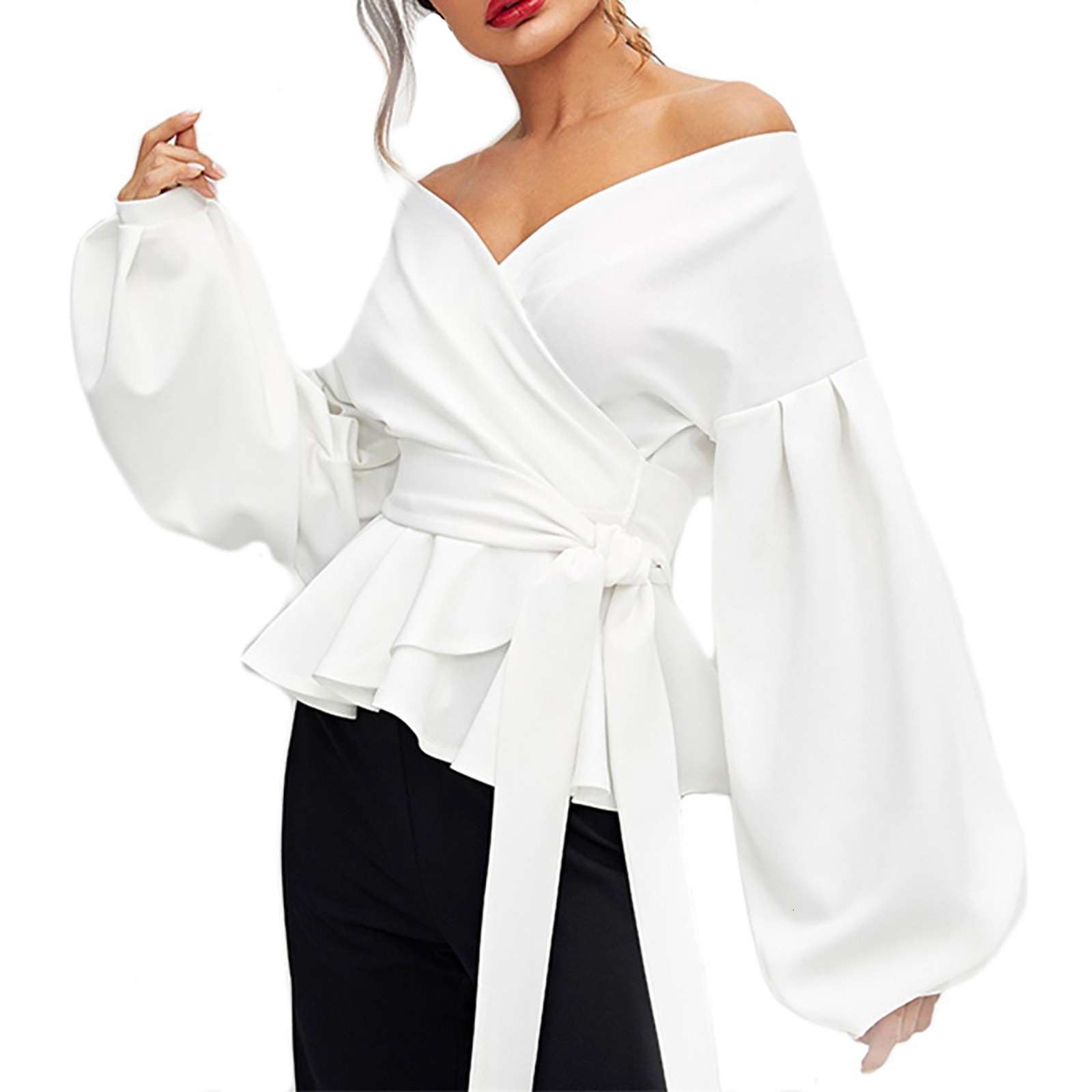 Elegant Women White Chiffon Blouses Womens Tops and Sexy Cold Shoulder Prue Color Spring Autumn Blusas
Elegant Women White Chiffon Blouses Womens Tops and Sexy Cold Shoulder Prue Color Spring Autumn Blusas
