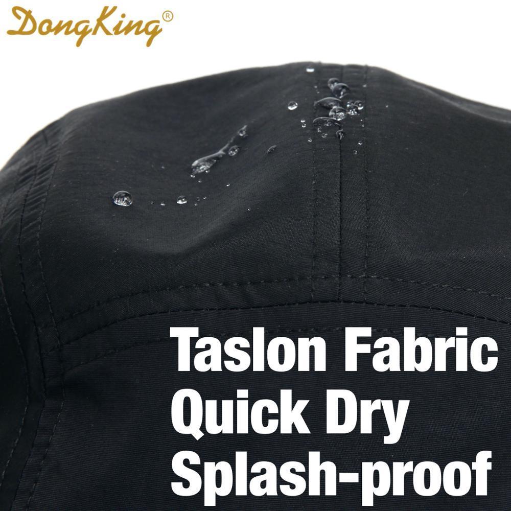 DongKing NEW 5 Panels Classic Baseball Cap Short Brim Baseball Cap Taslon Splash proof Fabric Quick DRY Hat Flat Bill Big Size LJ200922