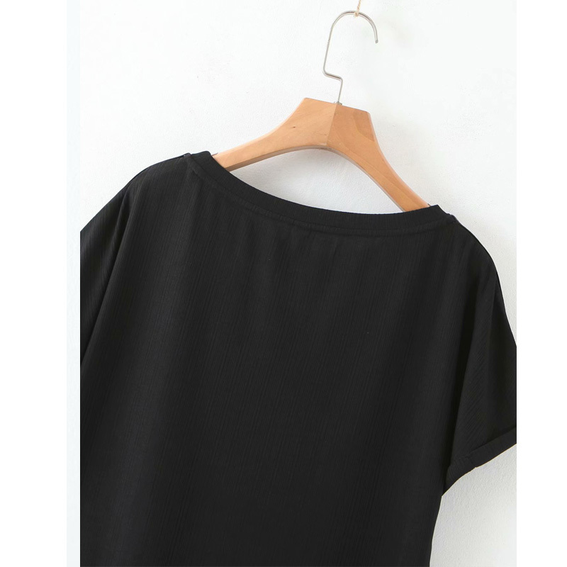 Round Neck Wild Black Fresh Loose Short Sleeve Simple Female T-shirt Elegant Chic Summer Women's Tops 210507
