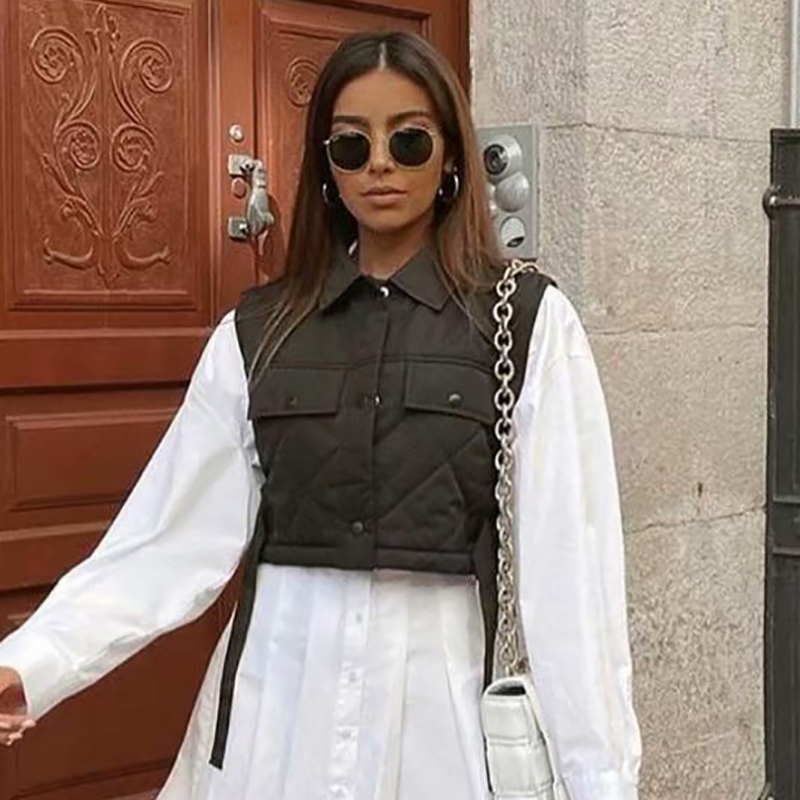Army Green Women Sweet Short Vest Spring-autumn Fashion Ladies Streetwears Cute Waistcoats Vintage Girls Chic Tops 210430