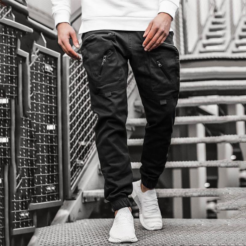 Hip Hop Joggers Cargo Pants For Men Casual Zipper Multi-Pocket Male Trousers Sweatpants Outdoor Men's