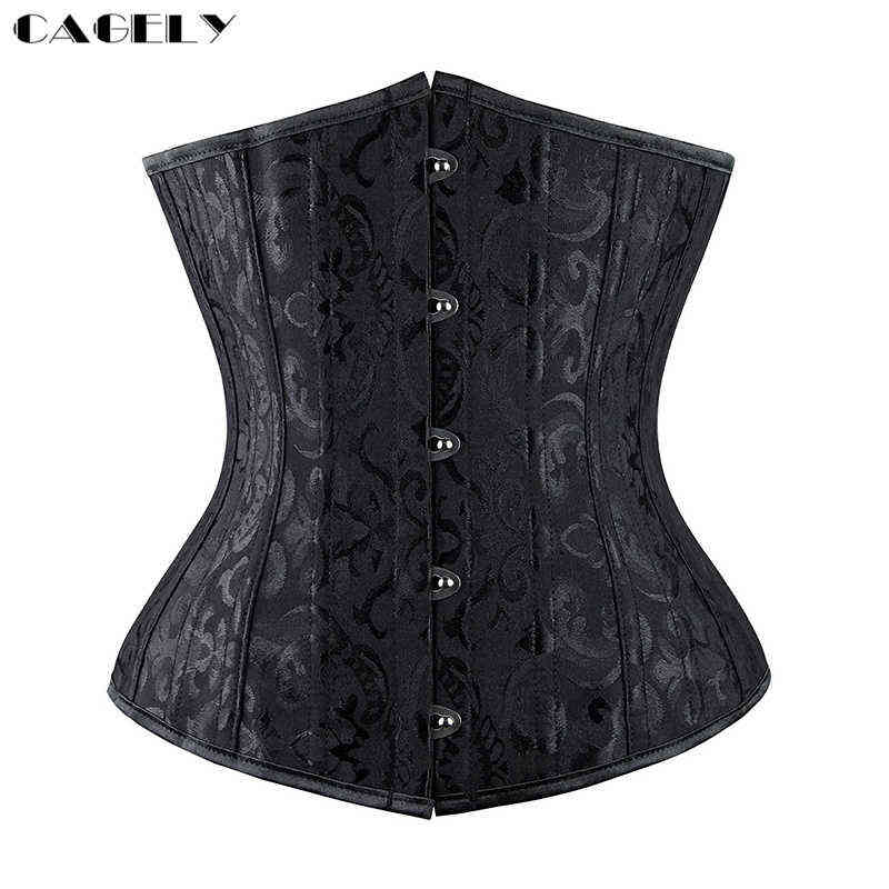 26 Spiral Steel Boned Corset Waist Trainer Cincher Bustier Top Busk Corselet Sexy Lacing-up Clothing Slimming Underwear Lingerie 211112