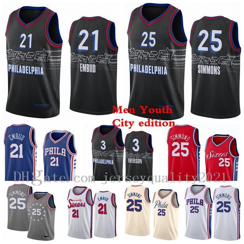 Men Kids Basketball Jerseys Allen 3 Iverson Joel 21 Embiid Ben 25 Simmons 2021 Swingman City Jersey Edition White Red Breathable S-2XL, Black;red
Men Kids Basketball Jerseys Allen 3 Iverson Joel 21 Embiid Ben 25 Simmons 2021 Swingman City Jersey Edition White Red Breathable S-2XL, Black;red