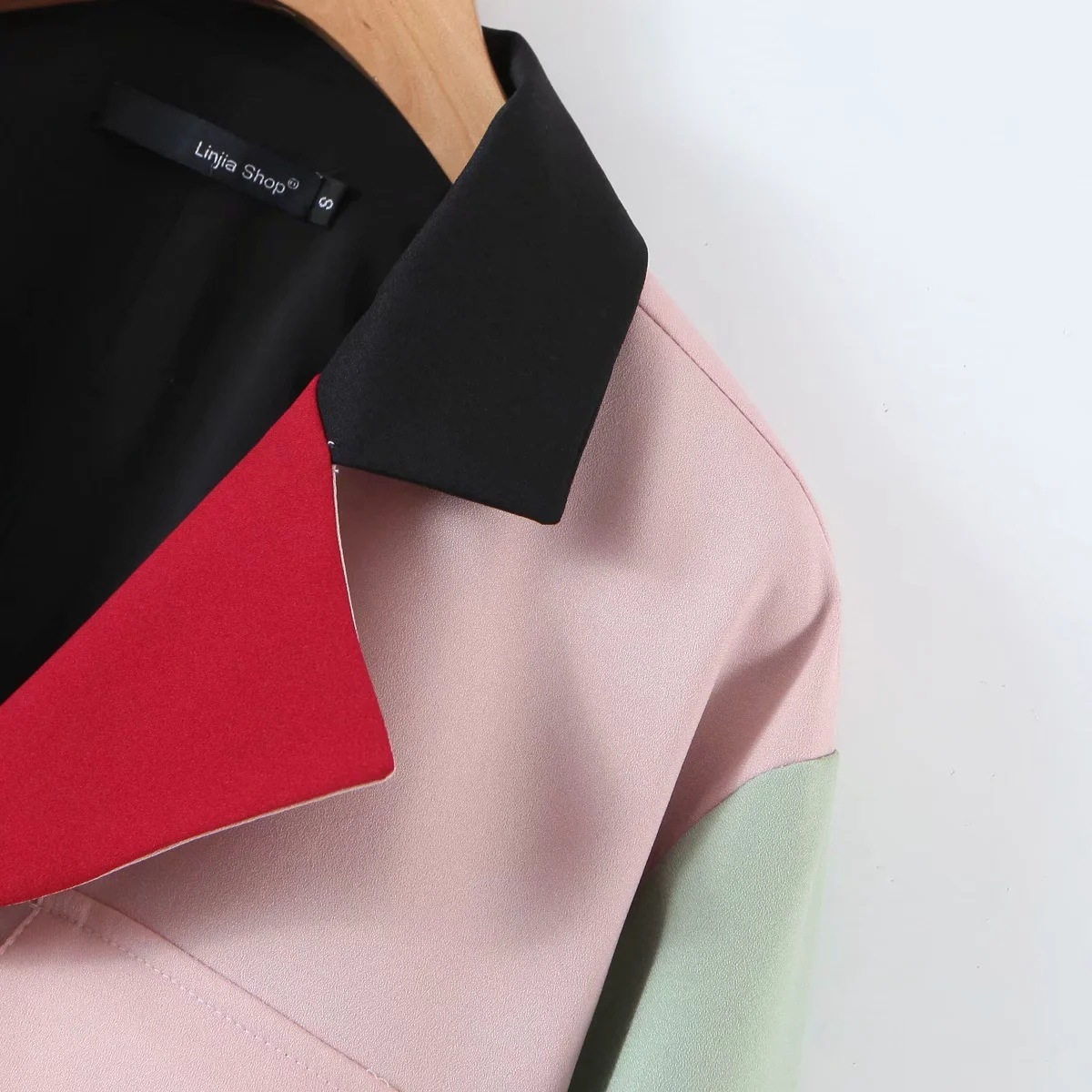 Women Blazer Single Breasted Patchwork Ladies Coat Temperament Women's Suit Jacket Irregular Short 210513