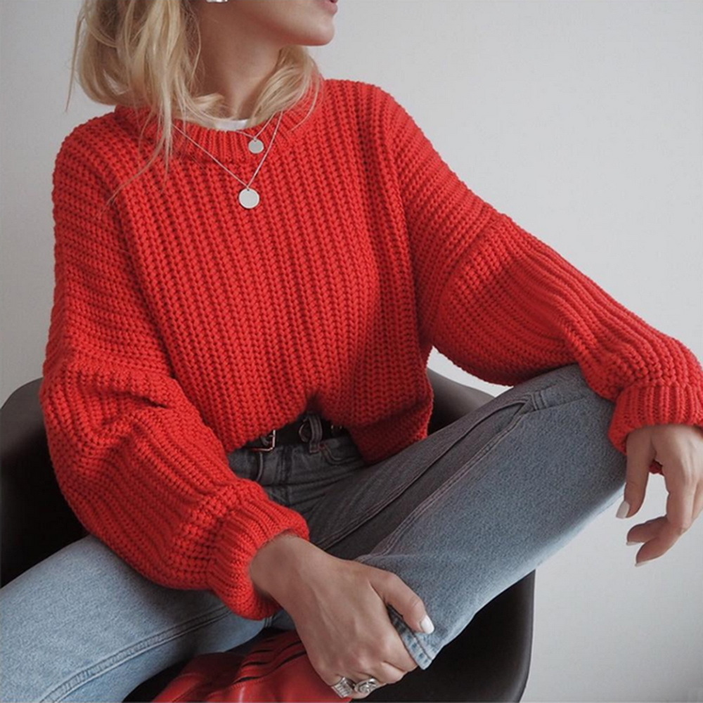 Women Sweater Autumn Winter Solid O Neck Pullover Sweaters Color Long Sleeve Elegant Knitted Jumpers Casual Tops Pull 210510