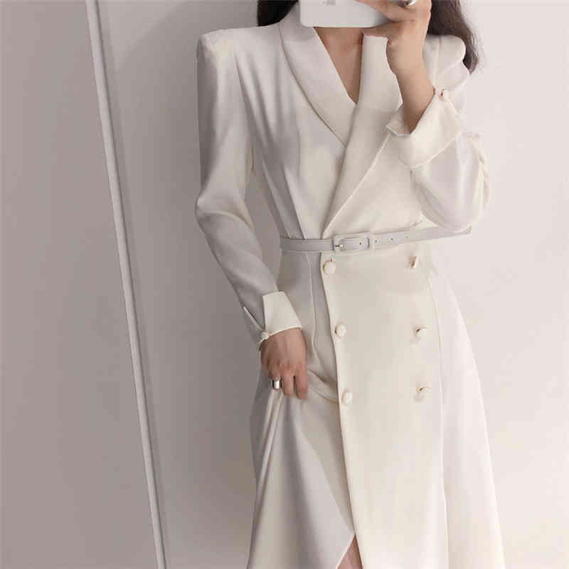 Windbreaker Minimalist Office Lady Outwear Elegant Solid Slim High Quality All Match Long Trench Coats 210421