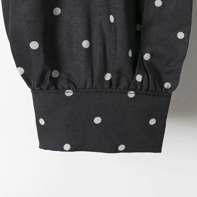 Women Dot Printing Splicing Shirts Female Nine Quarter Sleeve Blouses Casual Lady Loose Tops Blusas S8270 210430Z