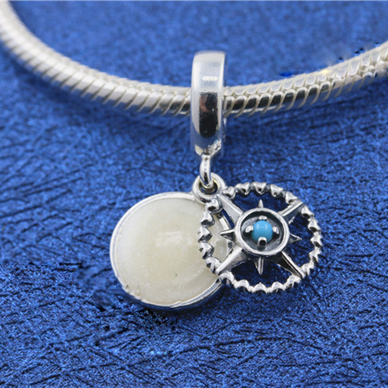 925 Sterling Silver Blue Compass Rose Dangle Bead Fits European Pandora Style Jewelry Charm Bracelets
925 Sterling Silver Blue Compass Rose Dangle Bead Fits European Pandora Style Jewelry Charm Bracelets