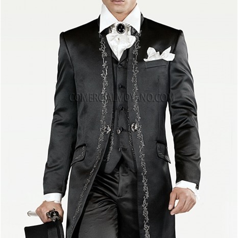 Men's Suits & Blazers Embroidery Groom Tuxedos Black Groomsmen Mandarin Lapel Man Suit/Bridegroom/Wedding/Prom/Dinner (Jacket+Pant, Same as image
Men's Suits & Blazers Embroidery Groom Tuxedos Black Groomsmen Mandarin Lapel Man Suit/Bridegroom/Wedding/Prom/Dinner (Jacket+Pant, Same as image