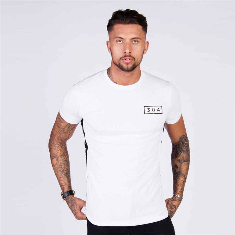 Yemeke Men's Short-Sleeve Printed Cotton T-Shirt For Fiess And Bodybuilding