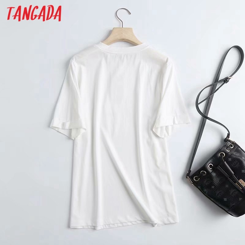 Women Letter Print Cotton T Short Sleeve O Neck Tees Ladies Casual Tee Shirt Street Wear Top 4C73 210416
