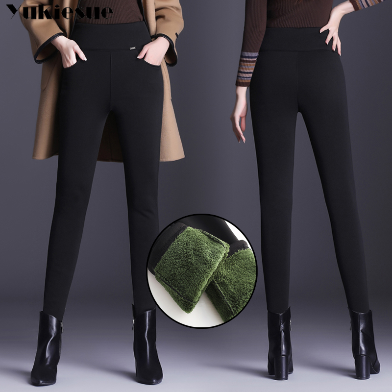 Stretchy Fleece Pants Women Winter High Waist Warm Black Trousers Velvet Plus Size Female 210518, Blue lamb velvet
Stretchy Fleece Pants Women Winter High Waist Warm Black Trousers Velvet Plus Size Female 210518, Blue lamb velvet