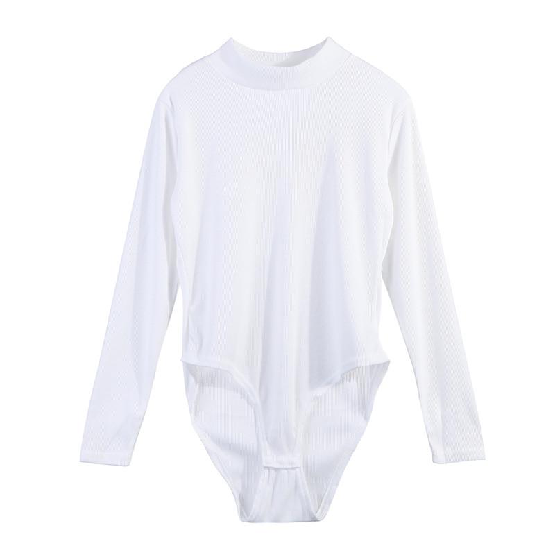 Fashion Sexy Women Skinny Knitted Long Sleeve O Neck Stretch Bodysuit Lady Leotard Body Tops Women's Jumpsuits & Rompers