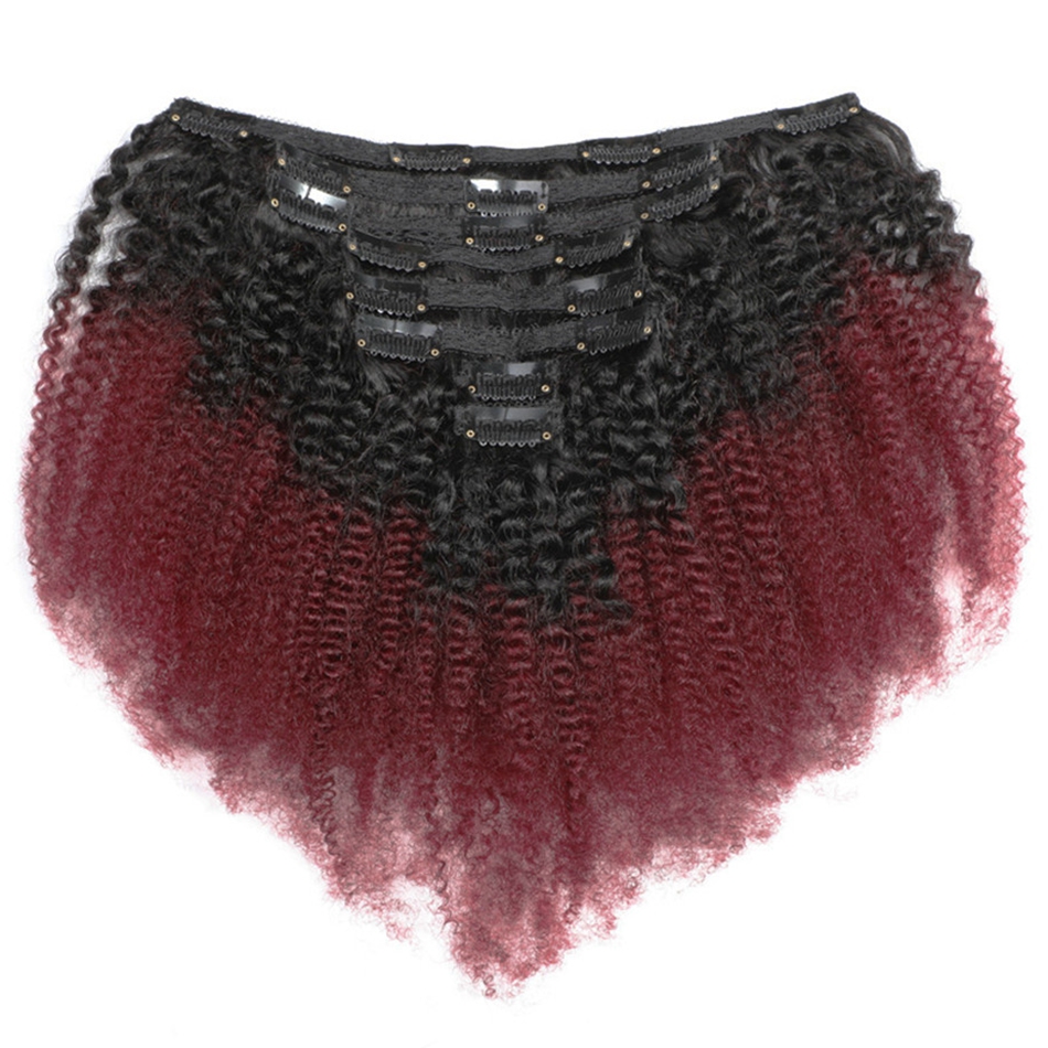 Clip In Peruvian Human Hair Afro Kinky Curly Clips ins Extensions for Women 8 Pcs 120g/Set Ombre Color T1B 99J
Clip In Peruvian Human Hair Afro Kinky Curly Clips ins Extensions for Women 8 Pcs 120g/Set Ombre Color T1B 99J