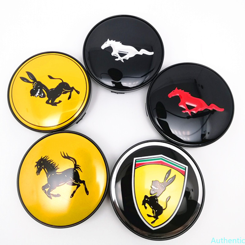 

4pcs 60mm Donkey Wheels Cap Center Hubcaps for Ferrari Mustang Car Styling Rims Hub Cover Emblem 56mm Badge Stickers Accessories