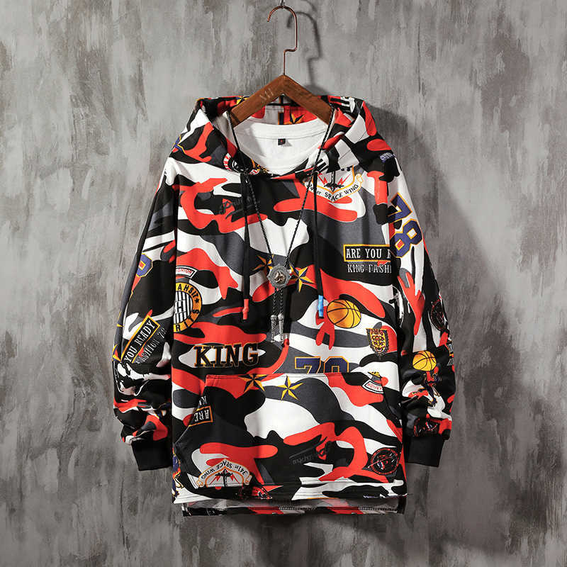 LIFENWENNA Graffiti Hoodie Men Sweatshirt Mens Hip Hop Pullover Streetwear Casual Fashion Clothes Hipster Autumn M-5XL 210528