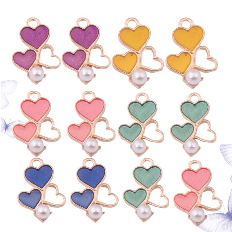Charms 12pcs Heart Shape Pendants DIY Pearl Jewelry Accessory For Crafts Necklace Bracelet (Yellow + Blue Purple, Bronze;silver
Charms 12pcs Heart Shape Pendants DIY Pearl Jewelry Accessory For Crafts Necklace Bracelet (Yellow + Blue Purple, Bronze;silver