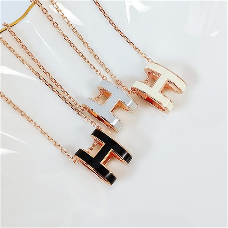 Enamel H letter necklace 925 sterling silver white milk tea pink h pendant female rose gold chain, Enamel white
Enamel H letter necklace 925 sterling silver white milk tea pink h pendant female rose gold chain, Enamel white