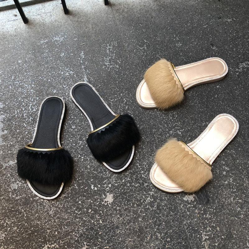 Slippers 2021 Plush Slippers, Women's Flat Bottom Mink Hair Summer Fashion Wear, Black
Slippers 2021 Plush Slippers, Women's Flat Bottom Mink Hair Summer Fashion Wear, Black