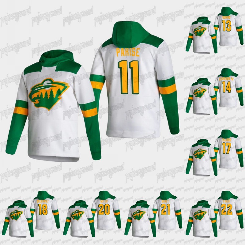 Minnesota Wild 2021 Reverse Retro Pullover Hoodie Zach Parise Nick Bonino Joel Eriksson Ek Marcus Foligno Ryan Suter Carson Soucy Kevin Fiala Matt Dumba Jonas Brodin, Custom any name any number
Minnesota Wild 2021 Reverse Retro Pullover Hoodie Zach Parise Nick Bonino Joel Eriksson Ek Marcus Foligno Ryan Suter Carson Soucy Kevin Fiala Matt Dumba Jonas Brodin, Custom any name any number