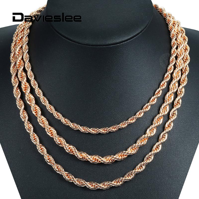 5/6/7mm 585 Rose Gold Color Necklace For Women Men Twisted Rope Link Chain Party Wedding Fashion Jewelry Gifts 50 60cm LCNM02 Chains, Silver
5/6/7mm 585 Rose Gold Color Necklace For Women Men Twisted Rope Link Chain Party Wedding Fashion Jewelry Gifts 50 60cm LCNM02 Chains, Silver