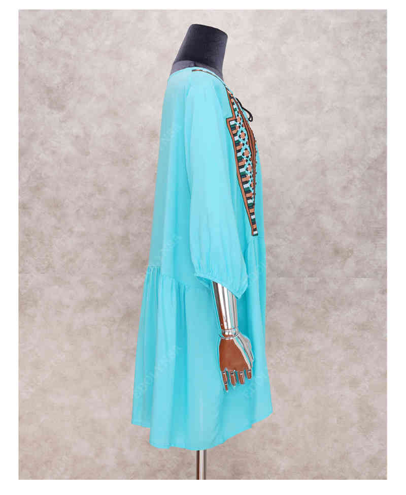 Beach Swimsuit Cover Ups Women Embroidery Kaftan Tunic Dress Robe De Plage Cotton Pareo Up #Q864 210420