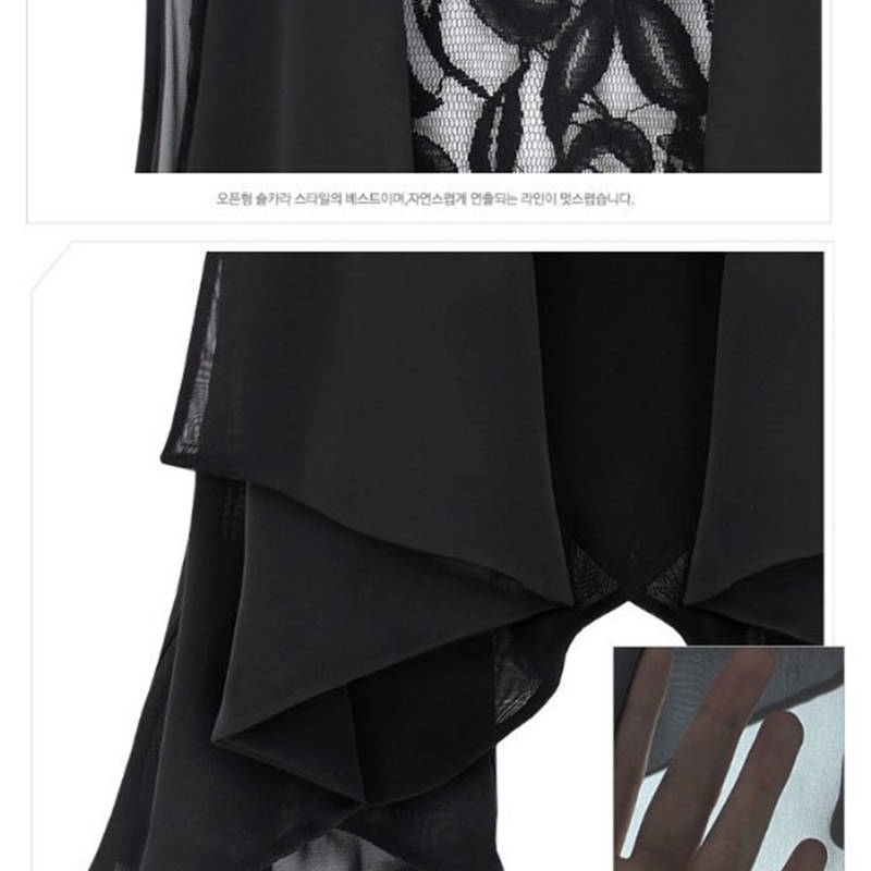 big yards chiffon vest In the long section Chiffon Lace Vest Jacket STAND COLLAR ASYMMETRIC HEM CHIFFON VEST tops S-XXXXXL 210819