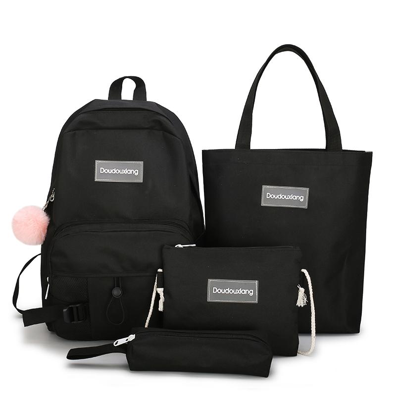 School Bags 4pcs Set Cute Backpack Canvas College For Teenage Girls 2021 Kids Book Women Travel Backbags Mochilas Escolares, Black
School Bags 4pcs Set Cute Backpack Canvas College For Teenage Girls 2021 Kids Book Women Travel Backbags Mochilas Escolares, Black