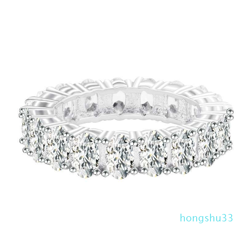 Classic 925 Sterling Silver ring set Oval cut 3ct Diamond Cz Engagement wedding Band rings for women