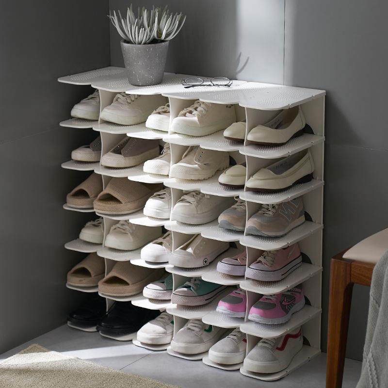 Layer Shoe Holder Plastic Box Home Transparent Foldable Storage Shelf Save Space Organizer Rack Clothing & Wardrobe