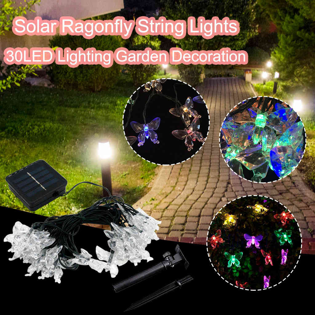 New 20/30 leds of solar crystal proof dwaterproof water rope lights garden lighting home landscape outdoors Christmas garden decoration