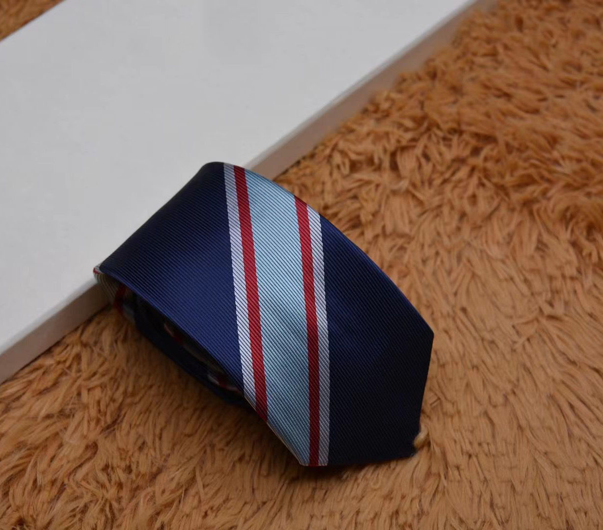 Men's Letter Tie Silk Necktie Gold Blue Jacquard Party Wedding Woven Fashion Design with box
