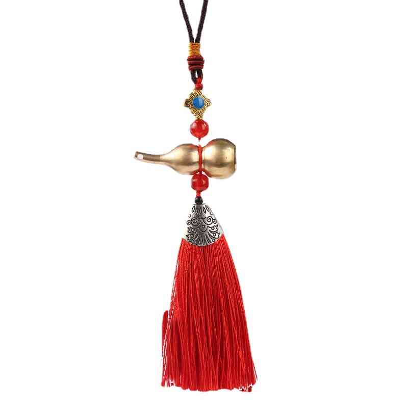 Key Rings Tassel Copper Gourd Bag Hanging Chinese Style Colorful Chain Accessories Car Pendant Jewelry Small Gift