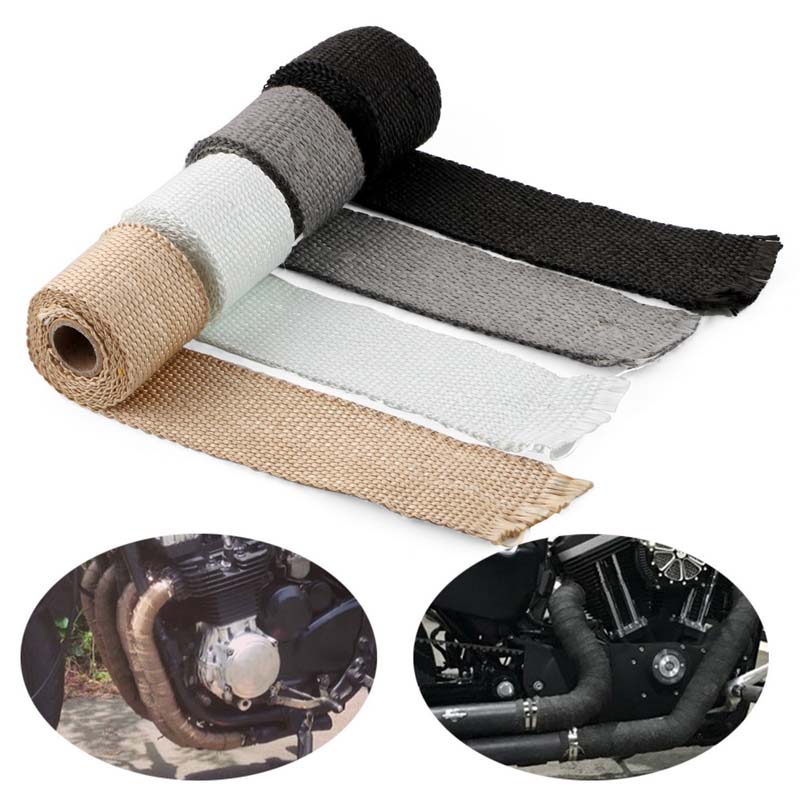 Anti High Temperature 1200 Degree Motorcycle Exhaust System Heat Insulating Wrap Insulation Tape Glass Fiber Pipe Tapes Motobike Accessories