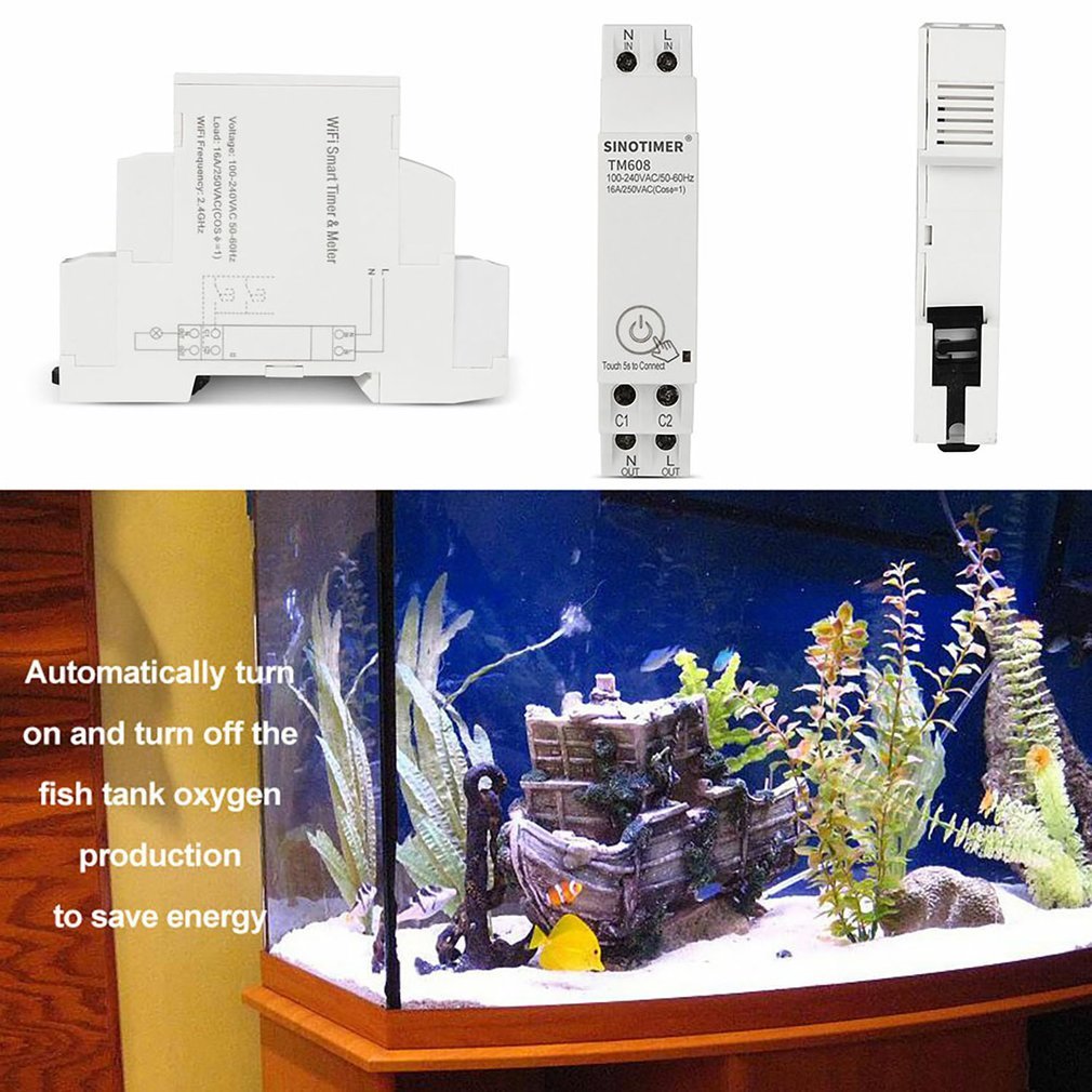 18mm Digital Timer Switch Remote Wifi Smart Light Switch Programmer with Energy Monitoring 100-240V 16A