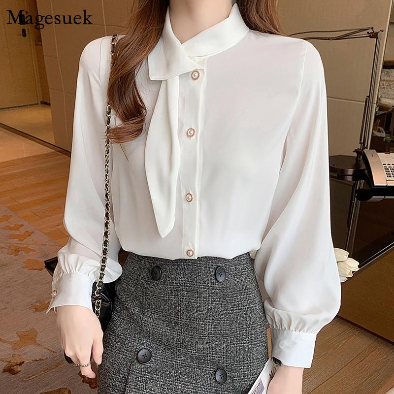 Women's Blouses & Shirts White Chiffon Blouse Women Fashion Long Sleeve Office Elegant Button Female Tops 18370
Women's Blouses & Shirts White Chiffon Blouse Women Fashion Long Sleeve Office Elegant Button Female Tops 18370