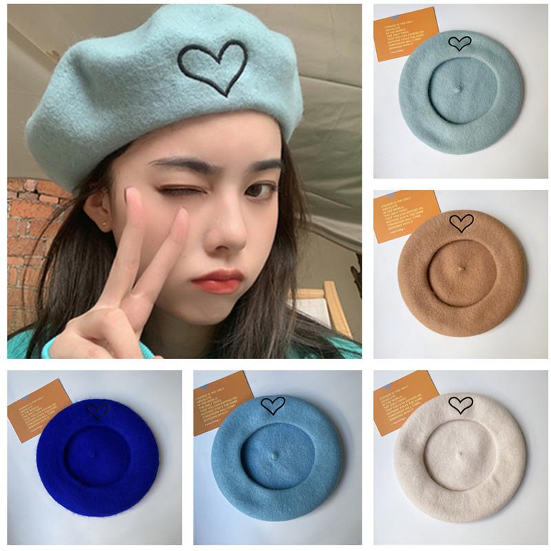 Berets Simple Women Beret Embroidery Love Lolita GIRL'S Sweet Cute Versatile Woolen Women's Hand Made Beanies, 08
Berets Simple Women Beret Embroidery Love Lolita GIRL'S Sweet Cute Versatile Woolen Women's Hand Made Beanies, 08