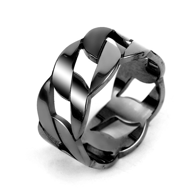 European and American Style Gun Metal Stainless Steel Hollowed Ring Cuban Link Jewelry for Party Gift
European and American Style Gun Metal Stainless Steel Hollowed Ring Cuban Link Jewelry for Party Gift