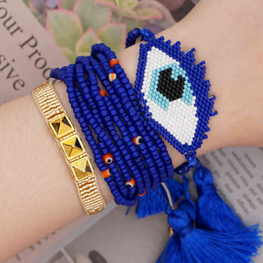 Go2boho Fashion Women Bracelet Jewelry Turkish Evil Eye Bracelets Adjustable Tassel Miyuki Loom Beads Pulsera Friendship Gift
Go2boho Fashion Women Bracelet Jewelry Turkish Evil Eye Bracelets Adjustable Tassel Miyuki Loom Beads Pulsera Friendship Gift
