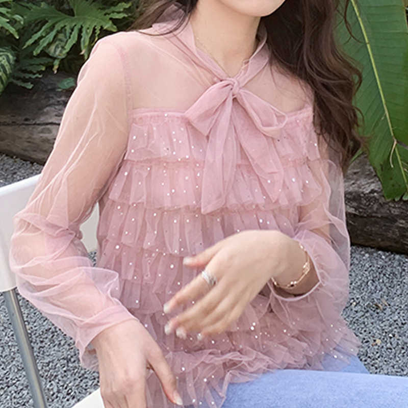 Long Sleeve Ruffles Women Blouse Shirt Tops Blusas Mujer De Moda Bow V-Neck Blusa E416 210602, As picture
Long Sleeve Ruffles Women Blouse Shirt Tops Blusas Mujer De Moda Bow V-Neck Blusa E416 210602, As picture