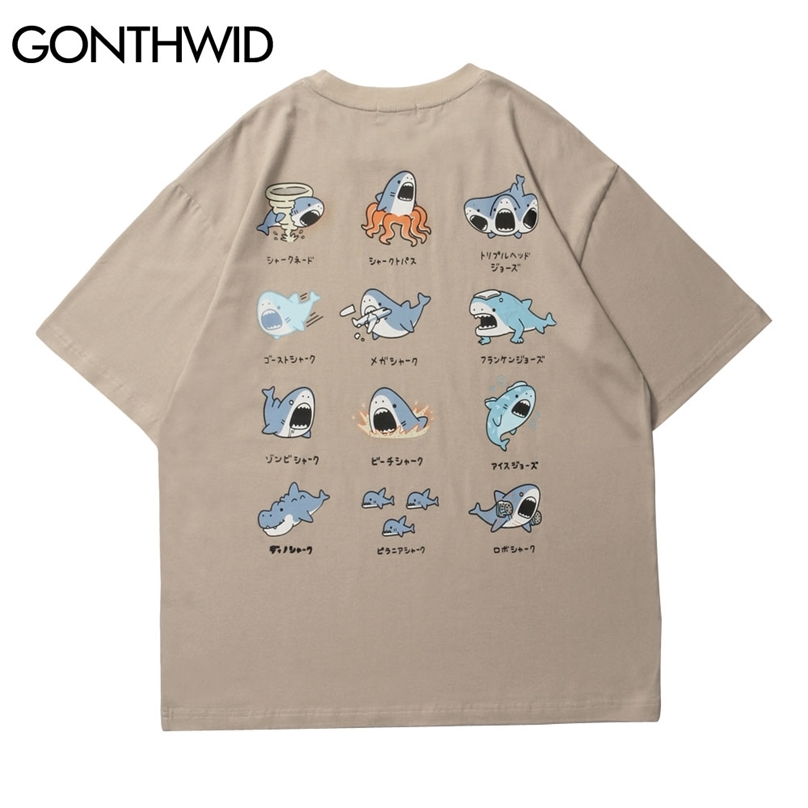 Harajuku Tshirts Japanese Style Cartoon Hunger Shark Print Short Sleeve Tees Shirts Hip Hop Casual Cotton T-Shirt Tops 210602, White
Harajuku Tshirts Japanese Style Cartoon Hunger Shark Print Short Sleeve Tees Shirts Hip Hop Casual Cotton T-Shirt Tops 210602, White