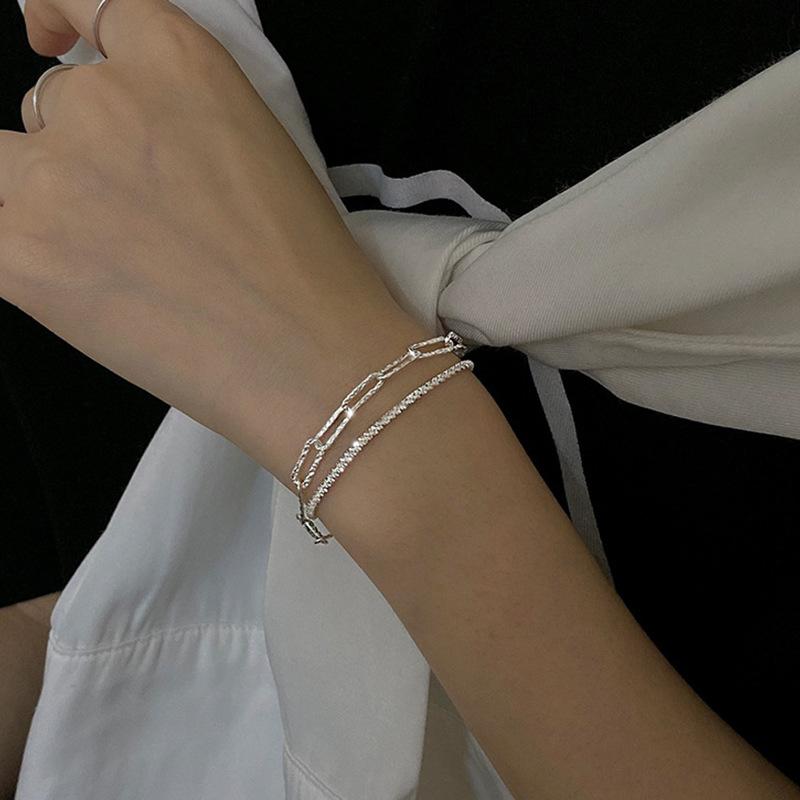 Charm Bracelets JCYMONG 2022 2pcs Sparkling Silver Color For Women Simple Fashion Double Layer Female Bracelet Jewelry Gift
Charm Bracelets JCYMONG 2022 2pcs Sparkling Silver Color For Women Simple Fashion Double Layer Female Bracelet Jewelry Gift