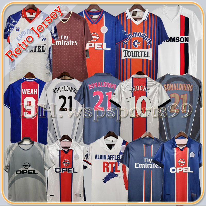 Retro version 2000/2002 Paris Soccer Jerseys Ibrahimovic RONALDINHO Beckham WEAH GINOLA WORNS SIMONE LEROY AVELAINE 98 99 shirt Short sleeve, Black;yellow
Retro version 2000/2002 Paris Soccer Jerseys Ibrahimovic RONALDINHO Beckham WEAH GINOLA WORNS SIMONE LEROY AVELAINE 98 99 shirt Short sleeve, Black;yellow