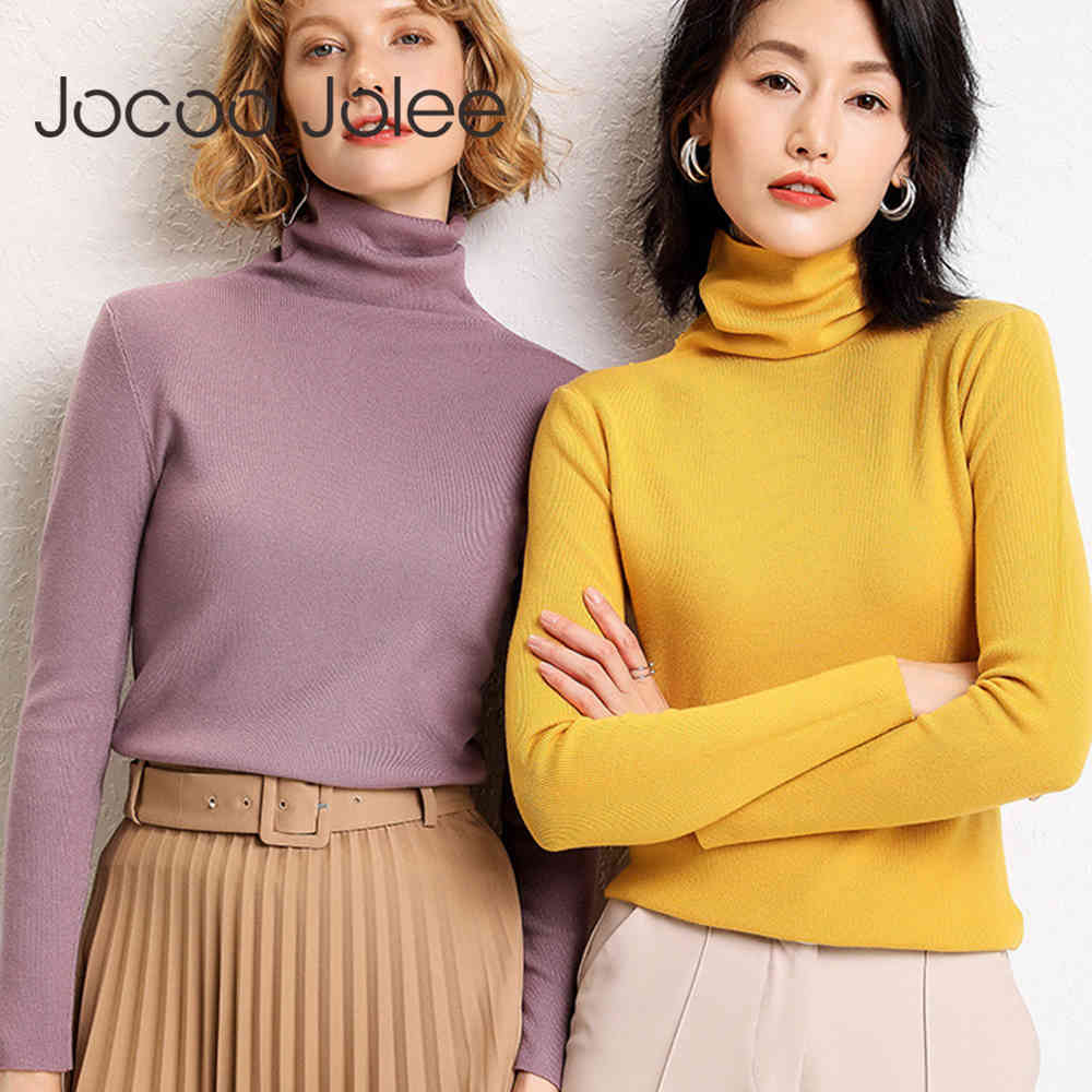 Winter Women Solid Turtleneck Sweater Female Long Sleeve Chic Elegant Ladies Jumpers Pull Femme Pullover 210428