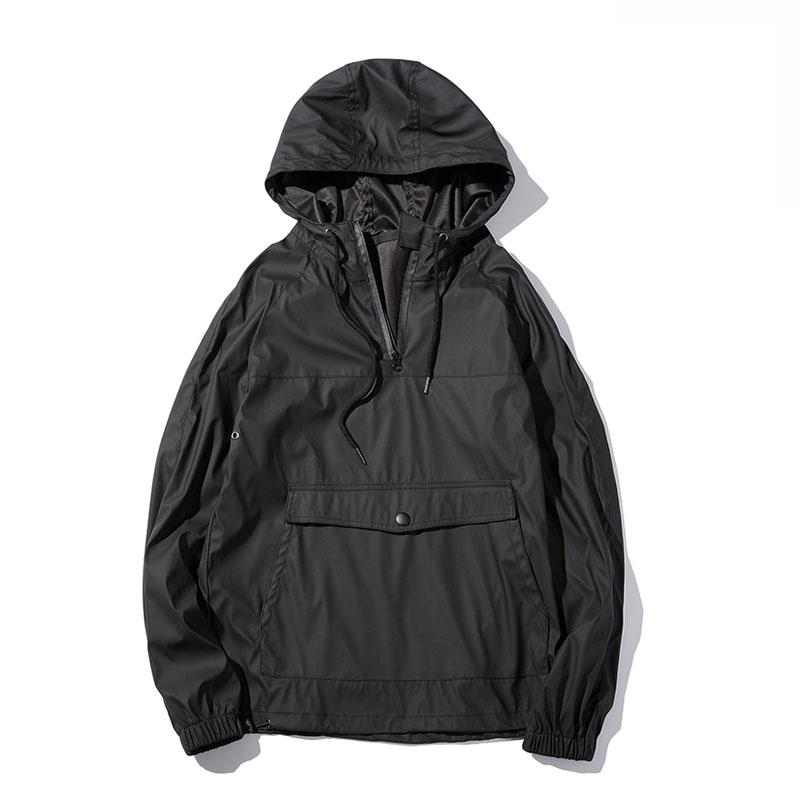 Spring Autumn Fashion Design Pullover Hooded Jacket Long Sleeve Black Coats Outwear Brand Clothing 4XL 5XL Men's Jackets