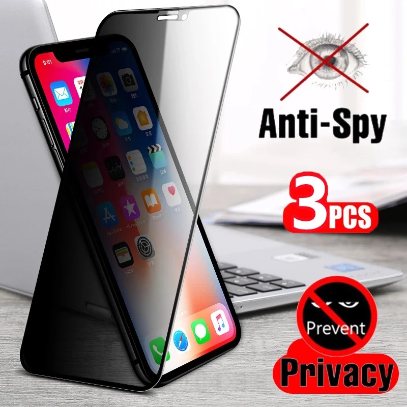 3Pcs Best Full Privacy Tempered Glass for IPhone12 6s 7 8 X XS Max XR on IPhone 11 Pro Anti Spy Screen Protector 12 13 Pro Max
3Pcs Best Full Privacy Tempered Glass for IPhone12 6s 7 8 X XS Max XR on IPhone 11 Pro Anti Spy Screen Protector 12 13 Pro Max