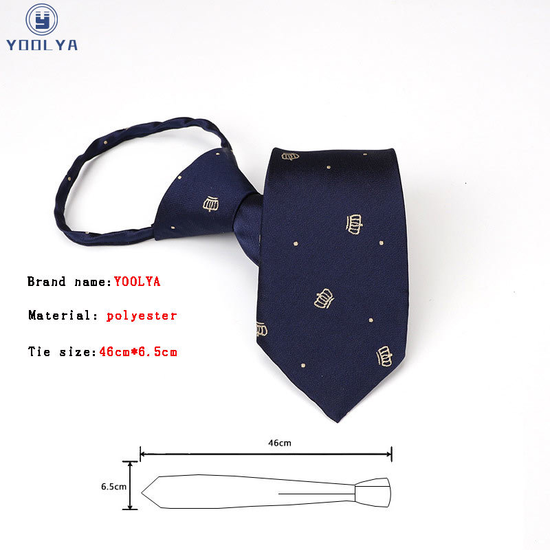 40 Colors Pre-tied Neck Tie Mens Boys Unisex Woven Jacquard Dot Print Skinny Zipper Ties Bridegroom Party Dress Wedding Necktie