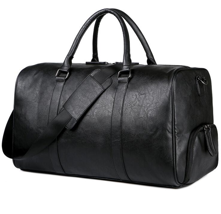 European and American men's leather travel bag retro handbag large-capacity one-shoulder messenger with shoe seat fitness luggage bag, Black
European and American men's leather travel bag retro handbag large-capacity one-shoulder messenger with shoe seat fitness luggage bag, Black