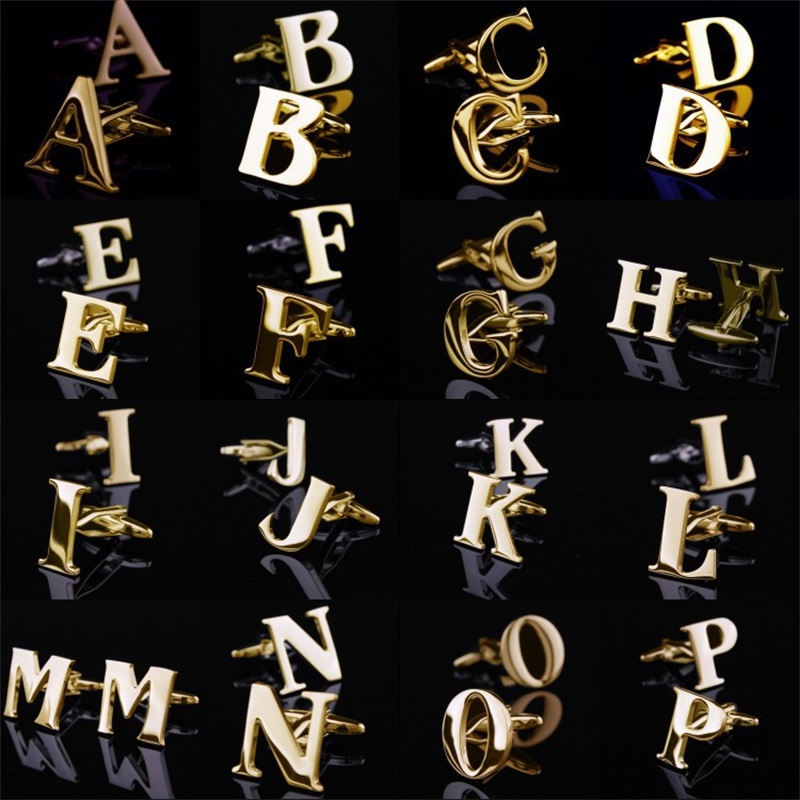 Gold English letter Cuff A-Z Cuff Links shirts Cufflink For Mens Jewelry French cufflinks wedding Father Xmas gift C3
Gold English letter Cuff A-Z Cuff Links shirts Cufflink For Mens Jewelry French cufflinks wedding Father Xmas gift C3